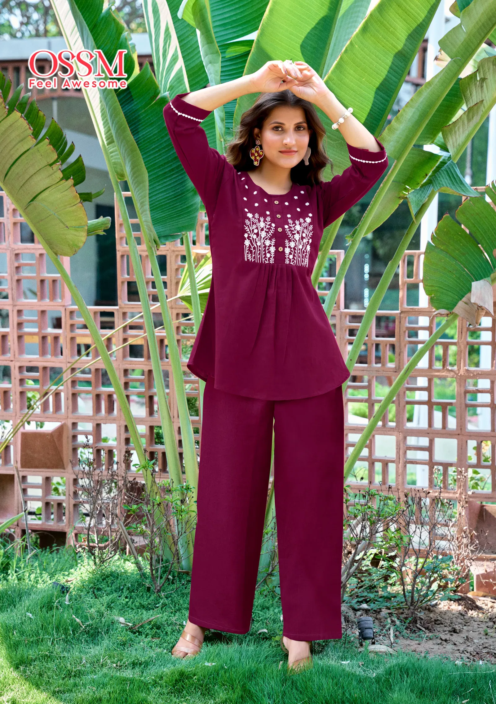 Glamour by Ossm Jaipuri Cotton Flex Embroidery Co Ord Set Wholesale Market